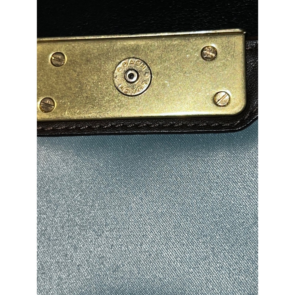 Coach Kristin Signature Canvas Wristlet Brown Tan Gold Clutch - Picture 6 of 8